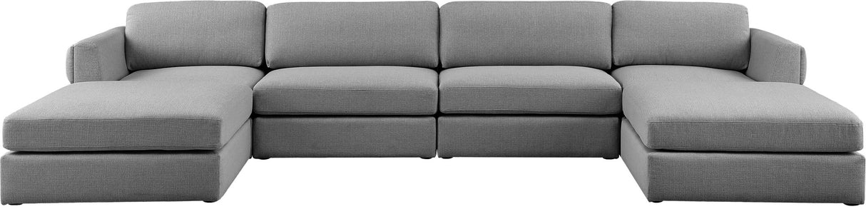 Beckham - Modular Sectional 6 Piece - Gray - Fabric - Modern & Contemporary | Home Elegance USA