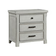 1pc Light Gray Finish Nightstand with 3x Drawers Storage Wooden Bedroom Furniture Farmhouse Style Bedside Cabinet