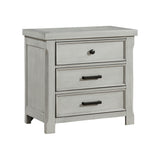 1pc Light Gray Finish Nightstand with 3x Drawers Storage Wooden Bedroom Furniture Farmhouse Style Bedside Cabinet
