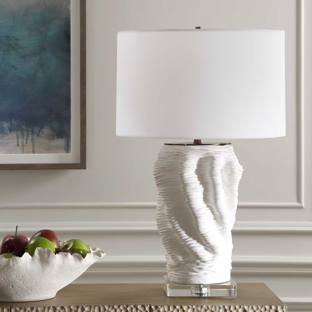 Stratified White Table Lamp by Uttermost - View 3