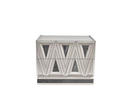 Lavita Modern & Contemporary Style 2-Drawer Night stand Made with Wood and Gold Accents in River Sand Grey      same asG150109278  (NJ inventory)