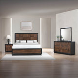Houston Traditional Style King 4 Piece Bedroom Set in Walnut