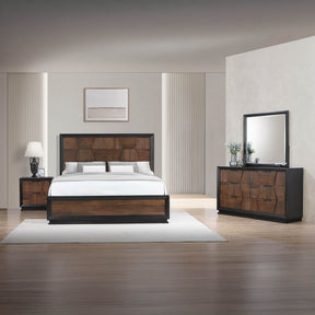 Houston Traditional Style King 4 Piece Bedroom Set in Walnut - sold by Home Elegance USA