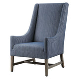 Galiot Wingback Accent Chair - Blue / White by Uttermost - View 4