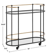 Andre Iron Bar Cart - Black by Uttermost - View 8