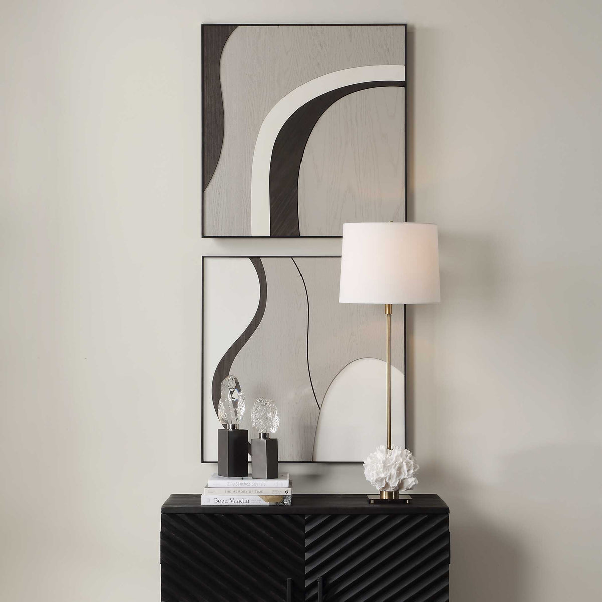 Joel Modern Wood Wall Art (Set of 2) - Gray by Uttermost - View 2