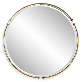 Wesley Round Mirror - Gold by Uttermost - View 1