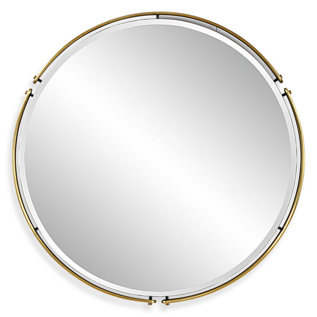 Wesley Round Mirror - Gold by Uttermost - View 1