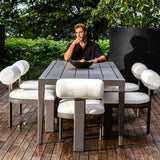Bolster Back Outdoor Dining Chair - White / Black by Uttermost - View 11