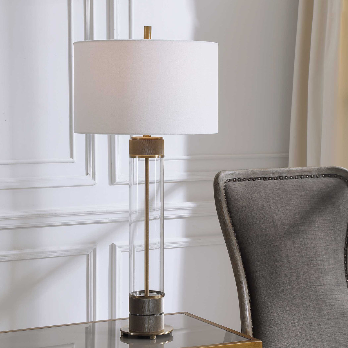 Anmer Industrial Table Lamp - Light Brown / White by Uttermost - View 2