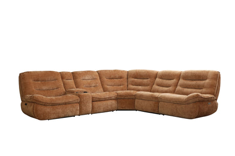 Emmy Orange Chenille Power Motion Sectional Sofa - sold by Home Elegance USA