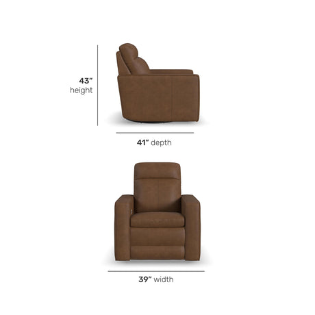 Dutch Power Swivel Gliding Recliner With Power Headrest, Lumbar, Heat & Massage - Dark Brown | Flexsteel