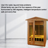 Two person Far infrared old fir outdoor sauna room ( Front & Rear ) - Home Elegance USA