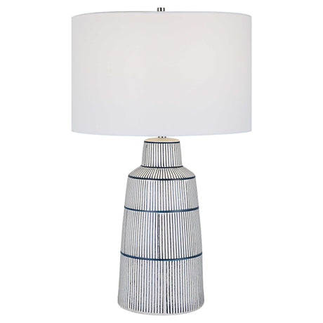 Breton Nautical Stripe Table Lamp - White by Uttermost - View 1