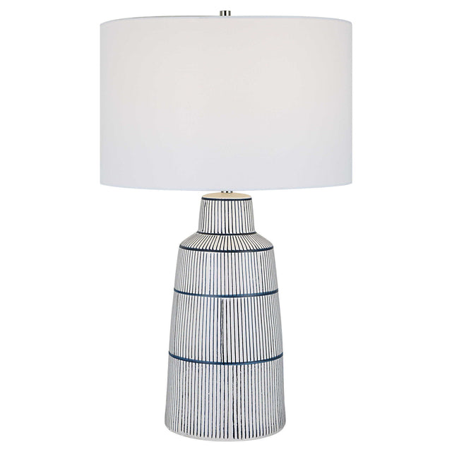 Breton Nautical Stripe Table Lamp - White by Uttermost - View 1