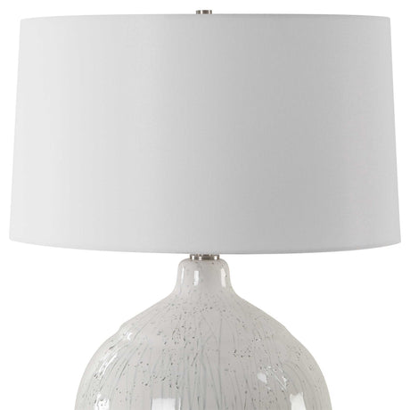 Dribble White Glaze Table Lamp by Uttermost - View 5