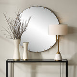 Pali Industrial Round Mirror - Gold by Uttermost - View 2