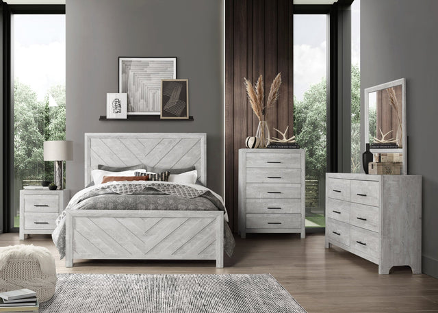 Queen 5PC Modern Style Storage Bedroom Set Made with Wood in Natural