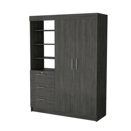 Smokey Oak 3-Tier Shelf Armoire - sold by Home Elegance USA