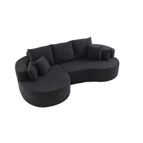 106 in. 2 - Piece Fabric Cloud Curved Sectional Boucle Sofa,CHAISE LOUNGE, BLACK - sold by Home Elegance USA