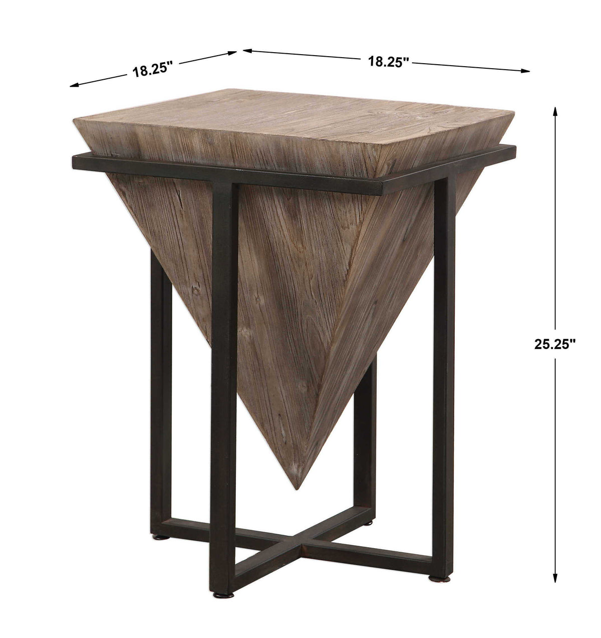 Bertrand Wood Accent Table - Light Brown / Black by Uttermost - View 8