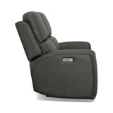 Linden Power Reclining Loveseat With Power Headrests & Lumbar - Charcoal | Flexsteel