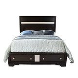 Traditional Style Queen Size Storage Bed made with Wood in Black