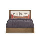 Normandy Queen Upholstered Storage Bed - Light Brown | Flexsteel