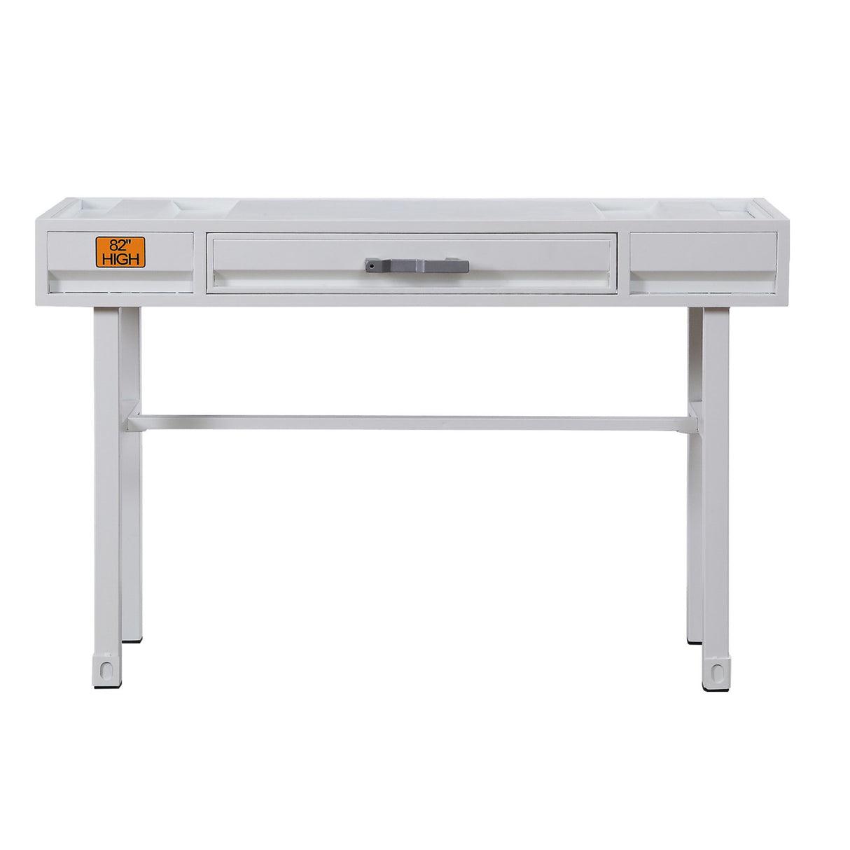 Metal Vanity Desk with One Drawer, White