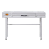 Metal Vanity Desk with One Drawer, White