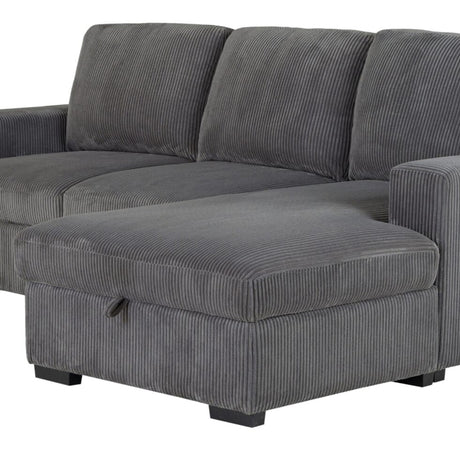 Modern Melody Grey Sectional Sofa with Plush Cushioning and 100% Polyester Fabric - sold by Home Elegance USA