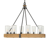 Palm Royal 8 Light Indoor-Outdoor Chandelier Black / Light Brown - Light Brown / Black by Uttermost - View 4