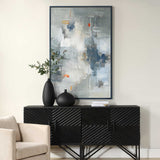 Blueprint Hand Painted Modern Art Black / Blue / Gold / Gray / Orange / White - Blue / Gray by Uttermost - View 2