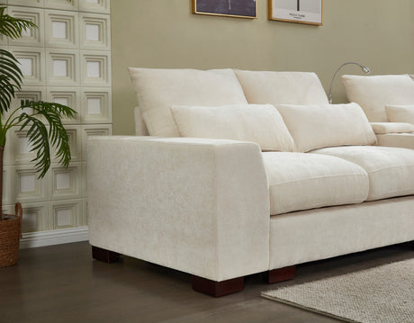 Modern Sectional Sofa Couch with Console,USB Charging Port,Reading Light,Cup Holder, Beige - sold by Home Elegance USA
