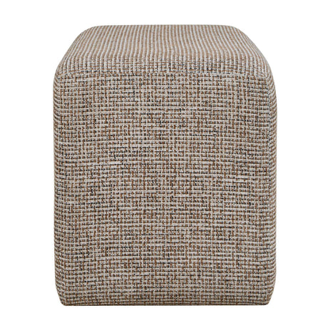 Kelce Woven Checkered Ottoman - Light Brown by Uttermost - View 7