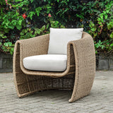 Tropic Golden Flax Outdoor Lounge Chair - Light Brown / White by Uttermost - View 2