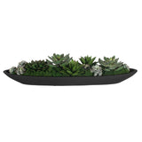 Verde Succulent Centerpiece In Bowl - Black / Green by Uttermost - View 6