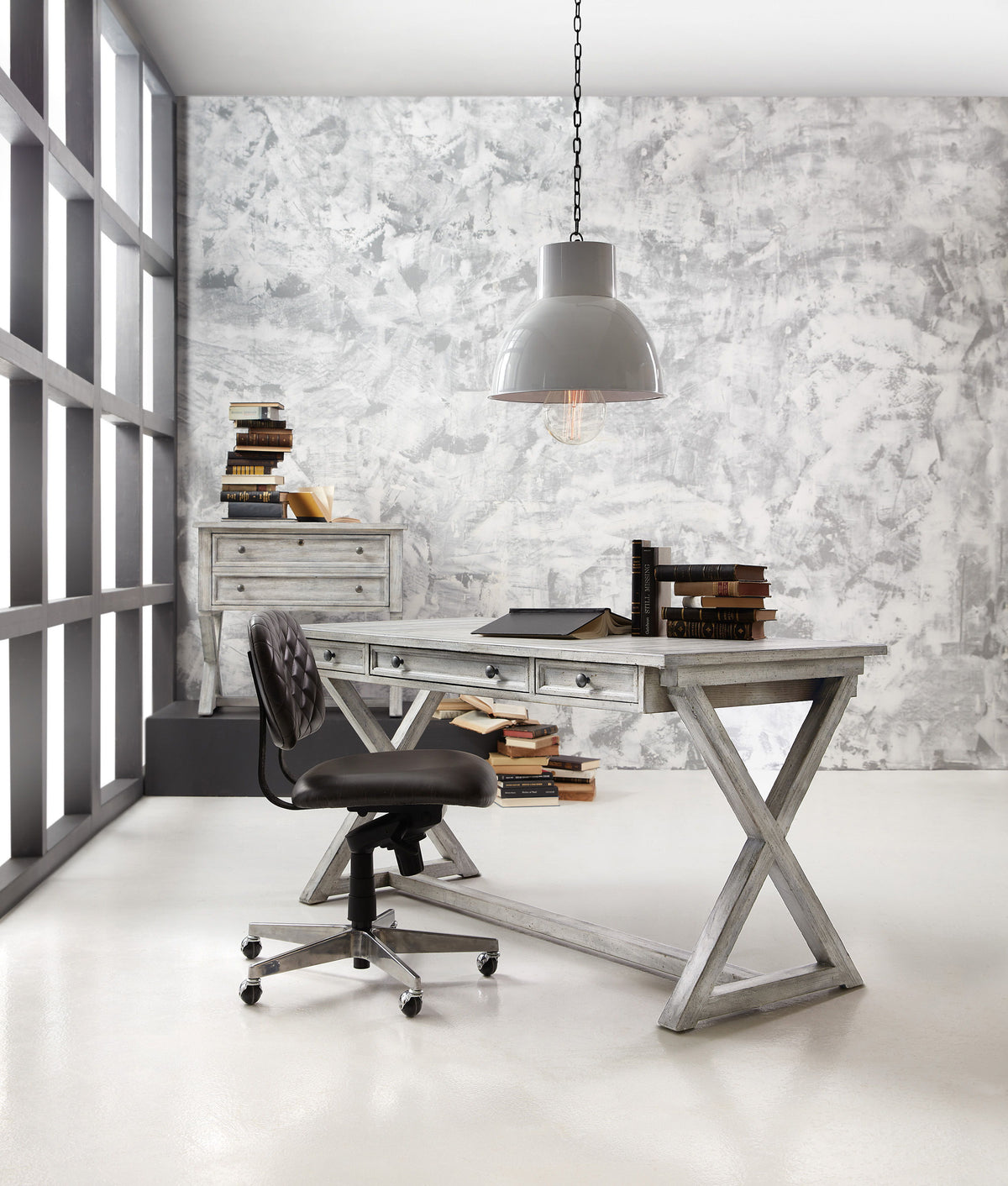 Melange Dixon Writing Desk - Gray by Hooker Furniture - View 2