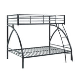 Black Metal Frame Twin/Full Bunk Bed, Youth Bed, Youth Bedroom Furniture, Easy Assembly - sold by Home Elegance USA