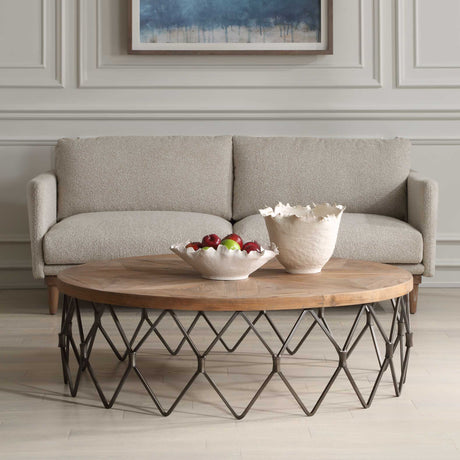 Chain Reaction Wooden Coffee Table - Light Brown by Uttermost - View 5