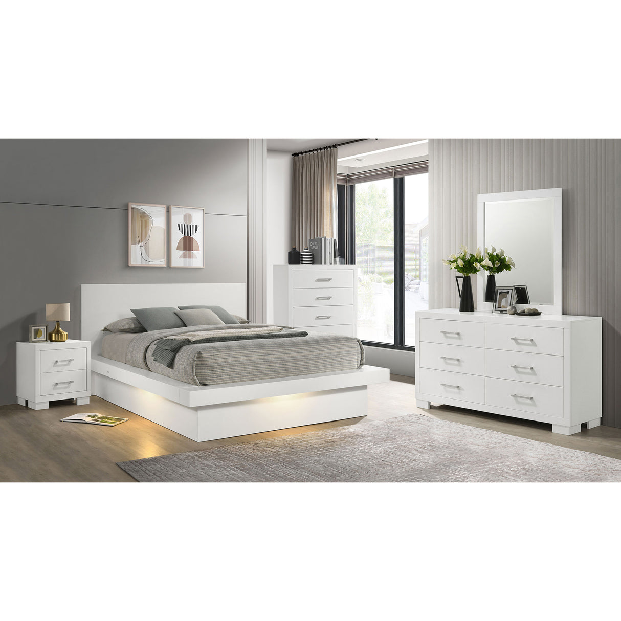 Tokyo Snow White 5-piece Eastern King Bedroom Set