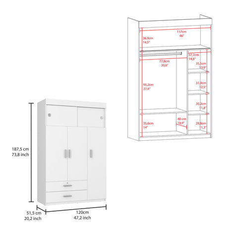 Armoire Chaplin, Bedroom, White - sold by Home Elegance USA