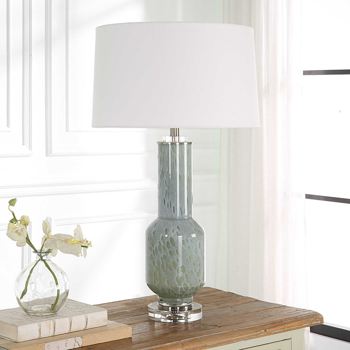 Imperia Aqua Gray Table Lamp - Silver by Uttermost - View 2
