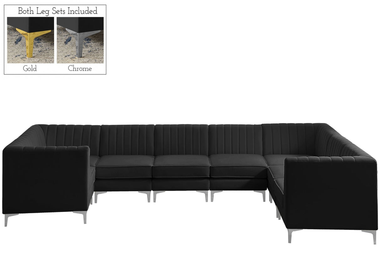 Alina - Modular Sectional 8 Piece - Black - Fabric - 604Black - Sec8C - Home Elegance USA - 4