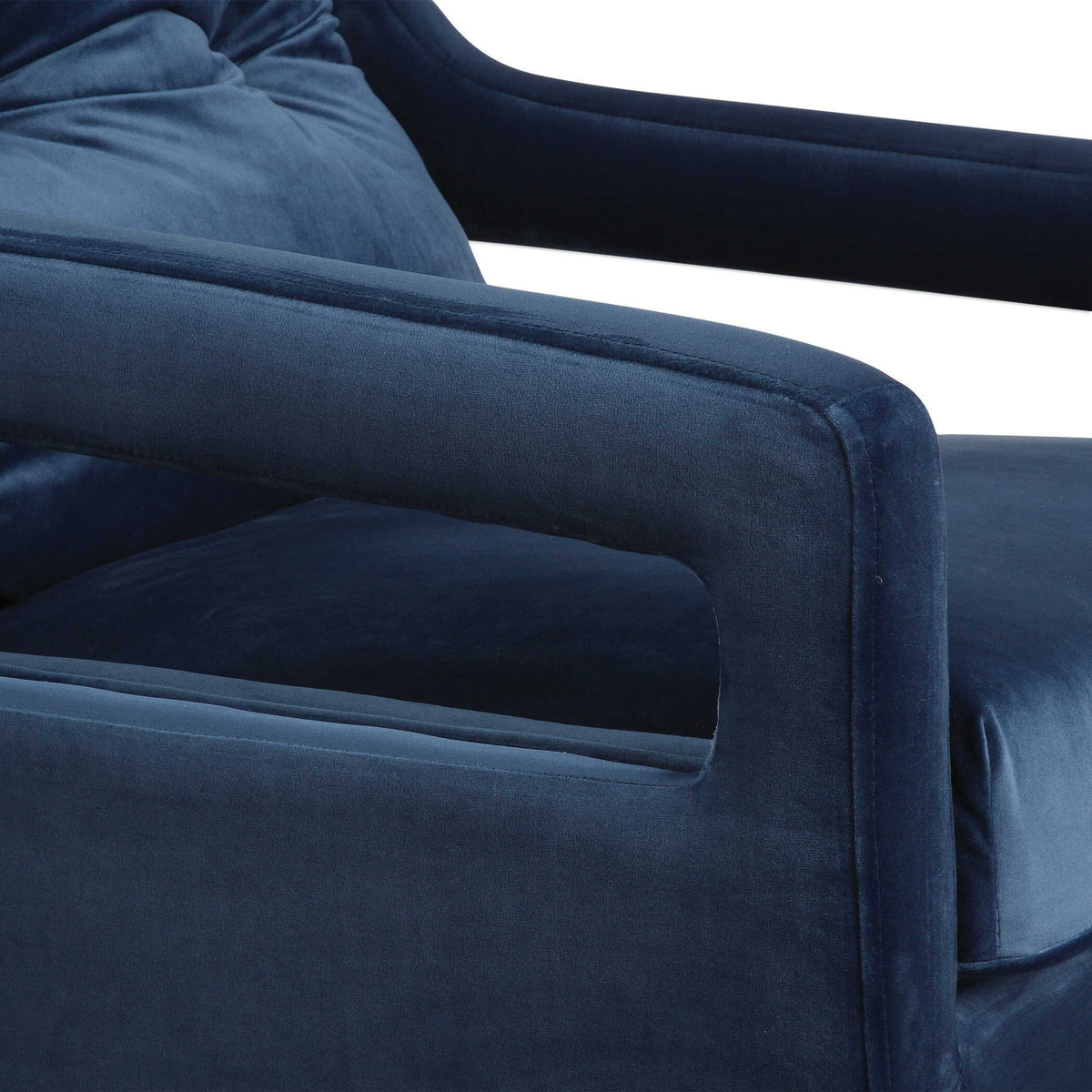 O'Brien Velvet Armchair - Blue / Black by Uttermost - View 6