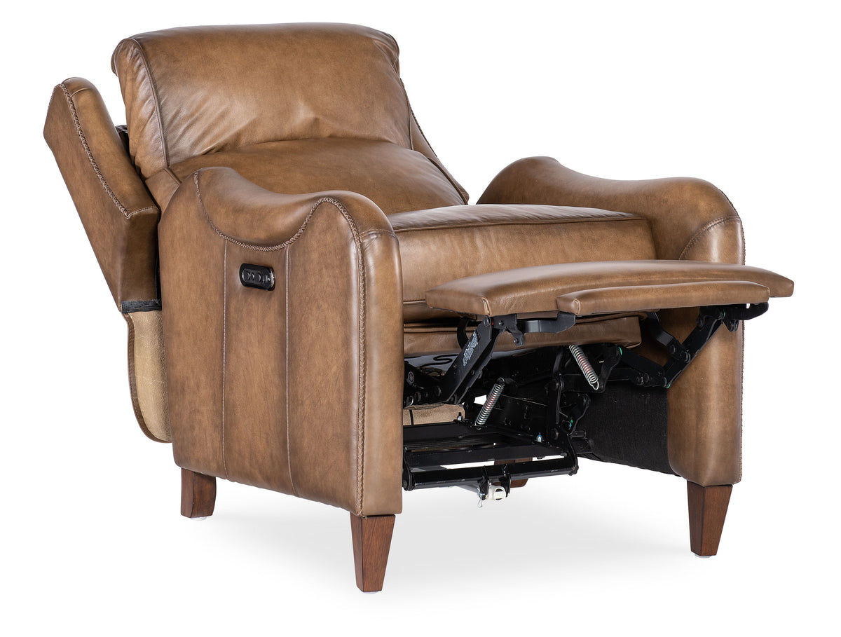 Carrington Power Recliner With Power Headrest - Light Brown by Hooker Furniture - View 5