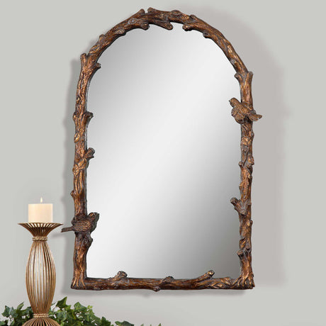 Paza Arch Mirror Antique Gold - Light Brown by Uttermost - View 2