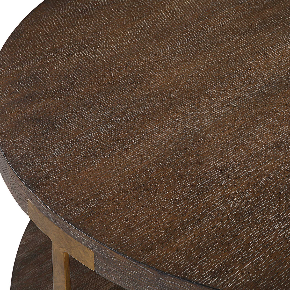 Palisade Round Wood Coffee Table - Dark Brown by Uttermost - View 6