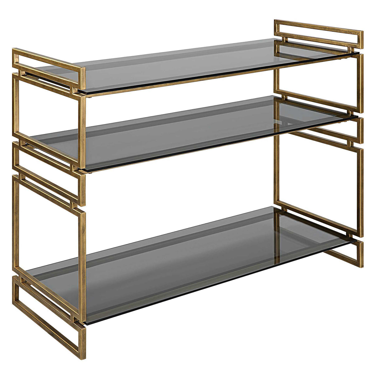 Stacked Up Glass Console Table - Gray by Uttermost - View 4