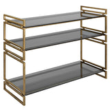Stacked Up Glass Console Table - Gray by Uttermost - View 4
